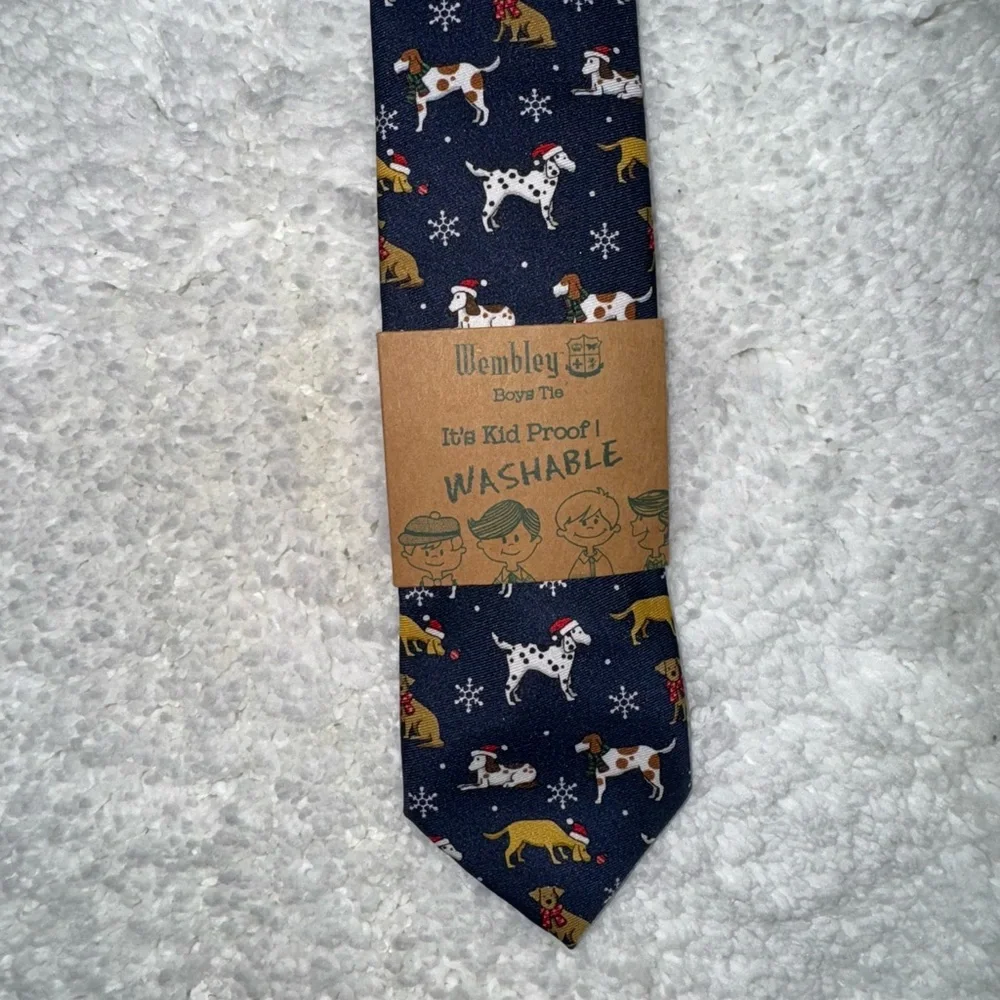 Wembley Boys' Playful Dog Print Tie